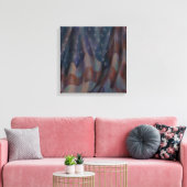 Amerikaanse vlag - Vierkant Canvas Print (Insitu (Woonkamer))
