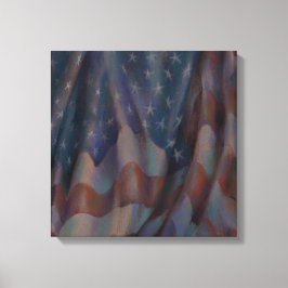 Amerikaanse vlag - Vierkant Canvas Print