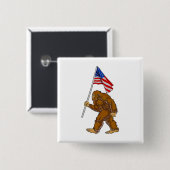 Amerikaanse vlag vierkante button 5,1 cm (Voorkant /achterkant)