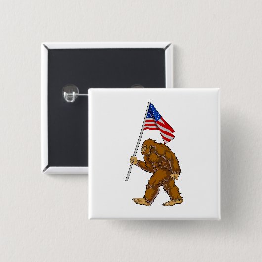 Amerikaanse vlag vierkante button 5,1 cm (Voorkant /achterkant)