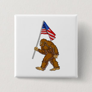 Amerikaanse vlag vierkante button 5,1 cm