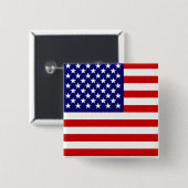 Amerikaanse vlag vierkante button 5,1 cm (Voorkant /achterkant)