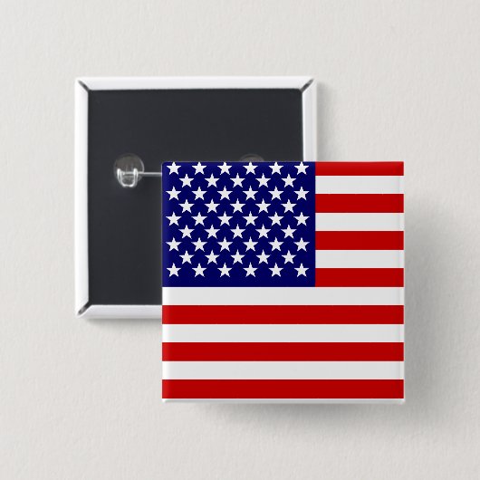 Amerikaanse vlag vierkante button 5,1 cm (Voorkant /achterkant)