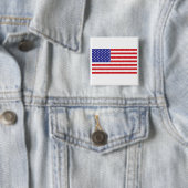 Amerikaanse vlag vierkante button 5,1 cm (In situ)