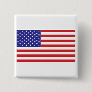 Amerikaanse vlag vierkante button 5,1 cm