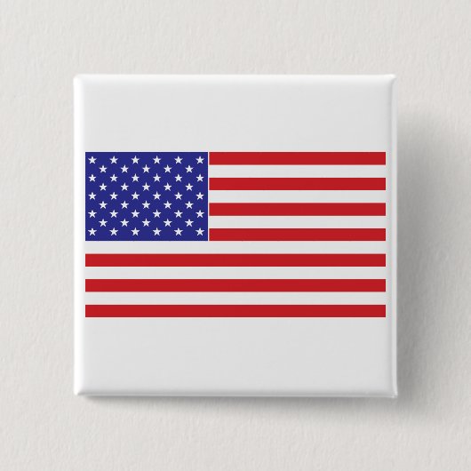 Amerikaanse vlag vierkante button 5,1 cm (Voorkant)