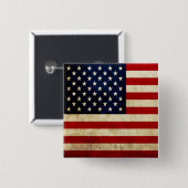 Amerikaanse vlag vierkante button 5,1 cm (Voorkant /achterkant)