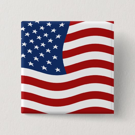 Amerikaanse vlag vierkante button 5,1 cm (Voorkant)