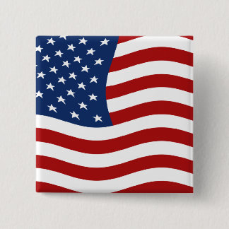 Amerikaanse vlag vierkante button 5,1 cm