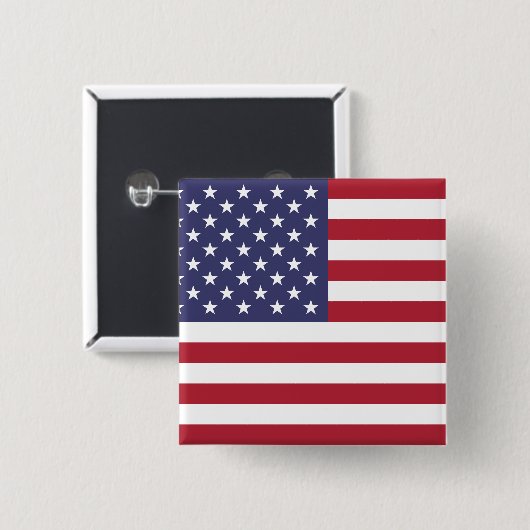 Amerikaanse vlag vierkante button 5,1 cm (Voorkant /achterkant)