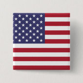 Amerikaanse vlag vierkante button 5,1 cm (Voorkant)