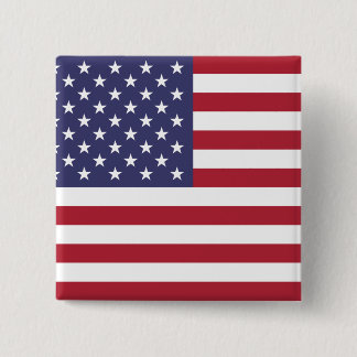 Amerikaanse vlag vierkante button 5,1 cm