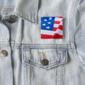Amerikaanse vlag vierkante button 5,1 cm (In situ)