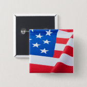 Amerikaanse vlag vierkante button 5,1 cm (Voorkant /achterkant)