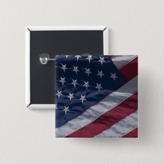 Amerikaanse vlag. vierkante button 5,1 cm (Voorkant /achterkant)