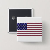 Amerikaanse vlag vierkante button 5,1 cm (Voorkant /achterkant)