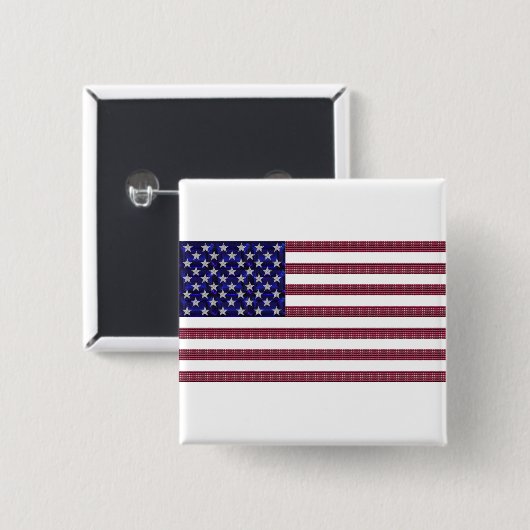 Amerikaanse vlag vierkante button 5,1 cm (Voorkant /achterkant)