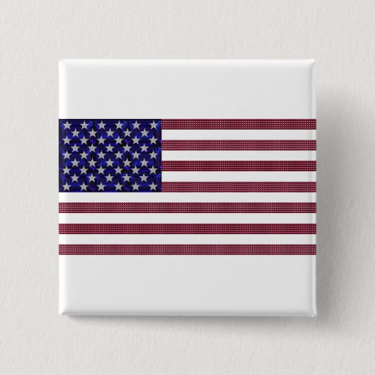 Amerikaanse vlag vierkante button 5,1 cm (Voorkant)