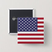 Amerikaanse vlag vierkante button 5,1 cm (Voorkant /achterkant)
