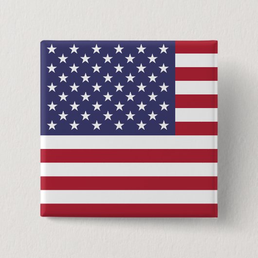 Amerikaanse vlag vierkante button 5,1 cm (Voorkant)