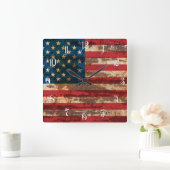 Amerikaanse vlag vierkante klok (Huis)