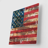 Amerikaanse vlag vierkante klok (Hoek)