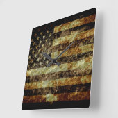 Amerikaanse vlag vierkante klok (Hoek)