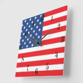 Amerikaanse vlag vierkante klok (Hoek)