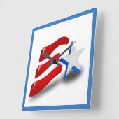 AMERIKAANSE VLAG VIERKANTE KLOK (Hoek)