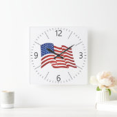 Amerikaanse vlag vierkante klok (Huis)