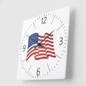 Amerikaanse vlag vierkante klok (Hoek)