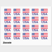 Amerikaanse vlag vierkante sticker (Vel)