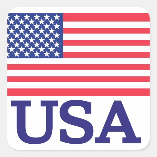 Amerikaanse vlag vierkante sticker (Voorkant)