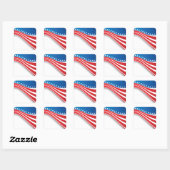 Amerikaanse vlag vierkante sticker (Vel)
