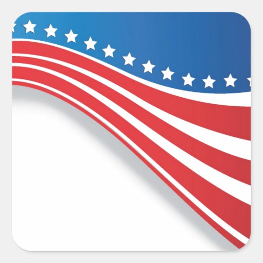 Amerikaanse vlag vierkante sticker (Voorkant)