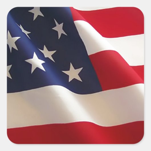 Amerikaanse vlag vierkante sticker (Voorkant)
