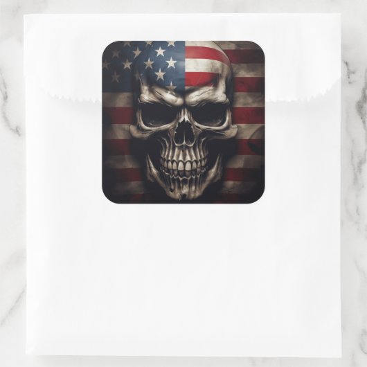 Amerikaanse vlag vierkante sticker (Tas)