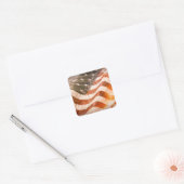 Amerikaanse vlag vierkante sticker (Envelop)