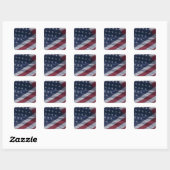 Amerikaanse vlag. vierkante sticker (Vel)