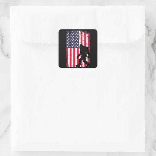 Amerikaanse vlag vierkante sticker (Tas)
