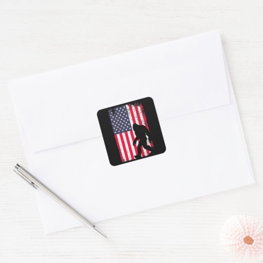 Amerikaanse vlag vierkante sticker (Envelop)