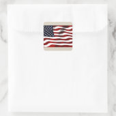 Amerikaanse vlag vierkante sticker (Tas)
