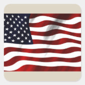 Amerikaanse vlag vierkante sticker (Voorkant)