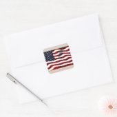 Amerikaanse vlag vierkante sticker (Envelop)