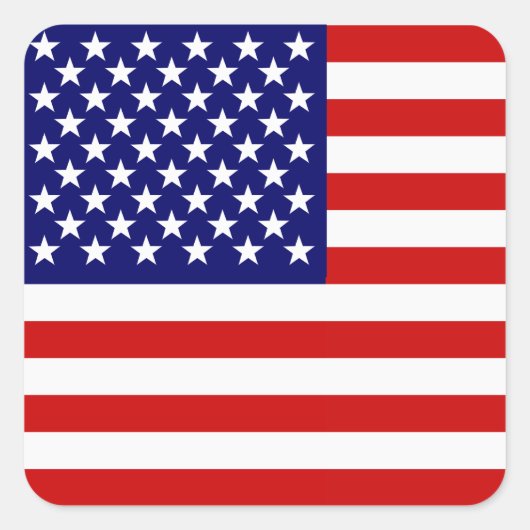 Amerikaanse vlag vierkante sticker (Voorkant)