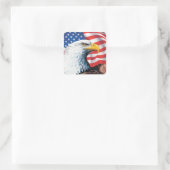 Amerikaanse vlag vierkante sticker (Tas)