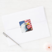 Amerikaanse vlag vierkante sticker (Envelop)