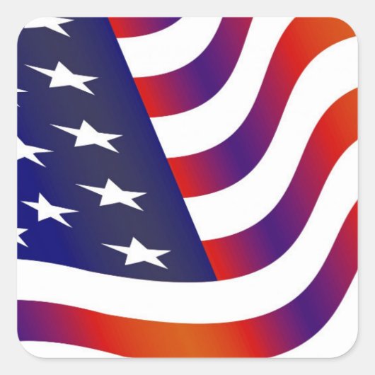 Amerikaanse vlag vierkante sticker (Voorkant)