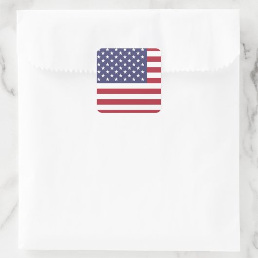 Amerikaanse vlag vierkante sticker (Tas)