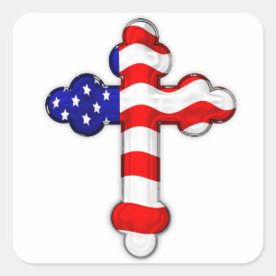 Amerikaanse vlag vierkante sticker